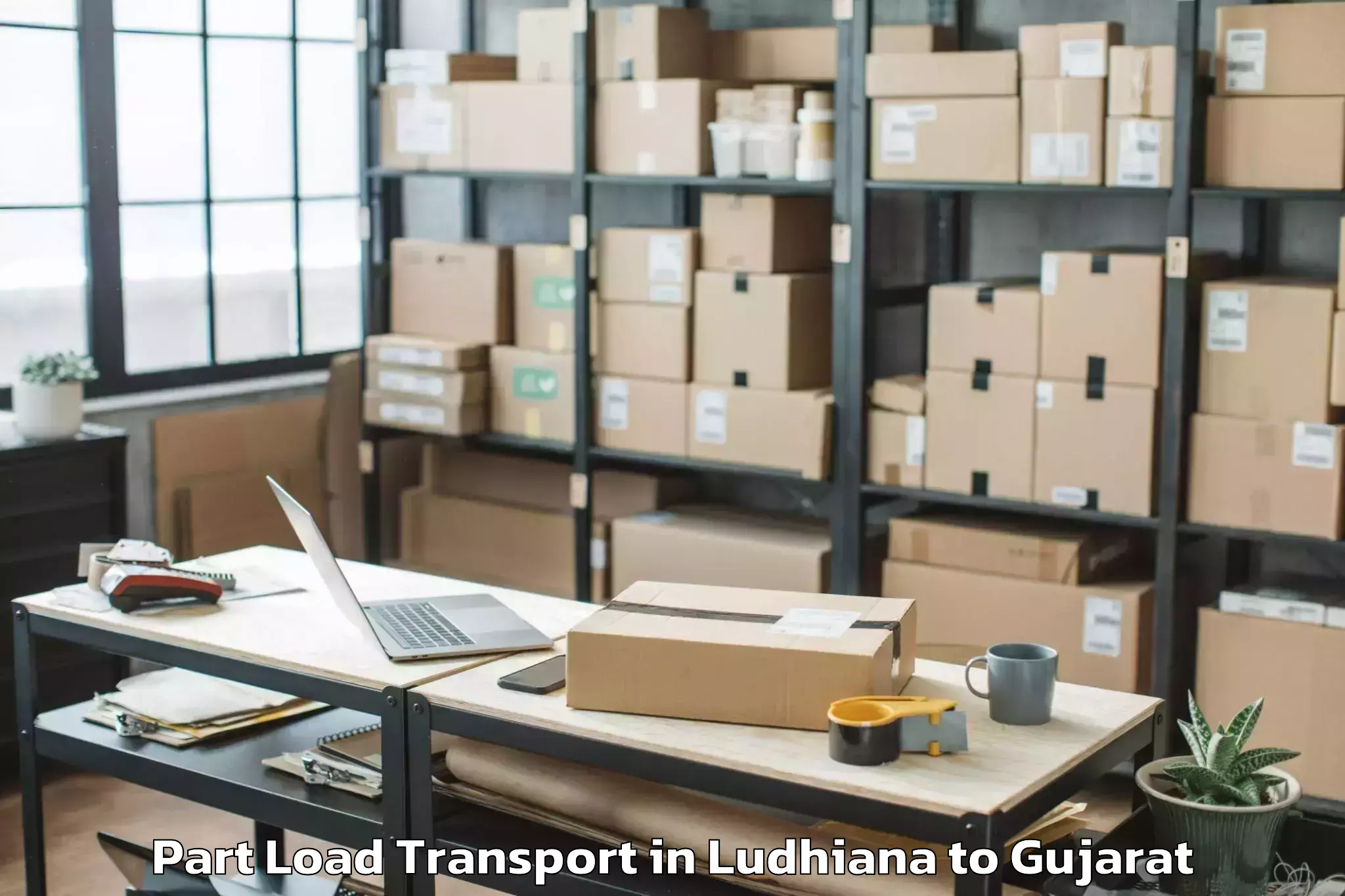 Professional Ludhiana to Gls University Ahmedabad Part Load Transport